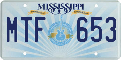 MS license plate MTF653