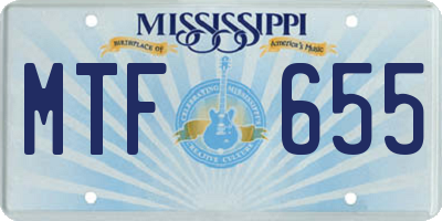 MS license plate MTF655