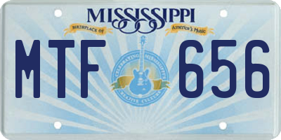 MS license plate MTF656
