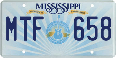 MS license plate MTF658