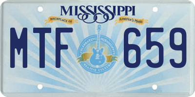 MS license plate MTF659