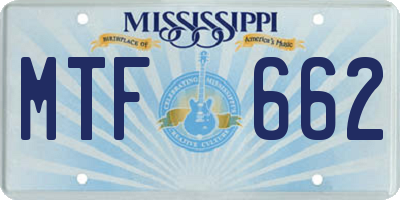 MS license plate MTF662