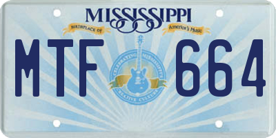 MS license plate MTF664