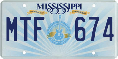 MS license plate MTF674