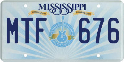 MS license plate MTF676