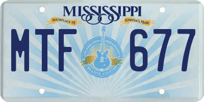 MS license plate MTF677