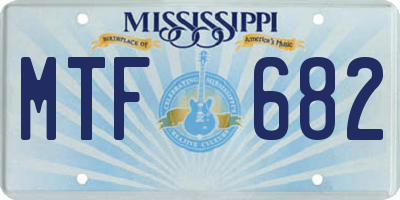 MS license plate MTF682