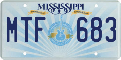 MS license plate MTF683