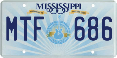 MS license plate MTF686