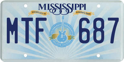 MS license plate MTF687