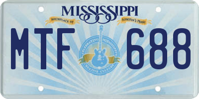 MS license plate MTF688