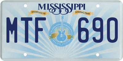 MS license plate MTF690