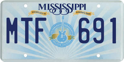 MS license plate MTF691