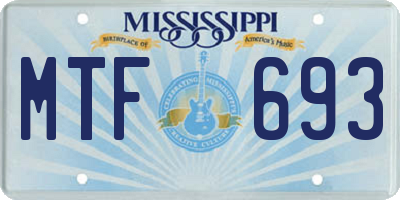 MS license plate MTF693