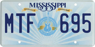 MS license plate MTF695