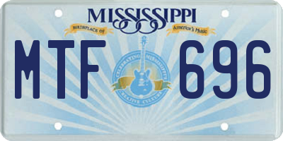 MS license plate MTF696