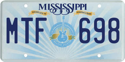 MS license plate MTF698