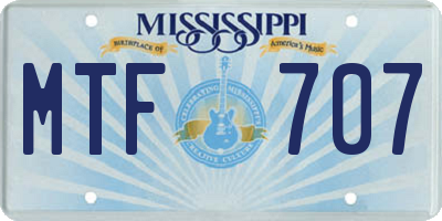 MS license plate MTF707