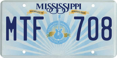 MS license plate MTF708