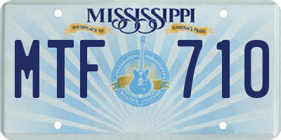 MS license plate MTF710