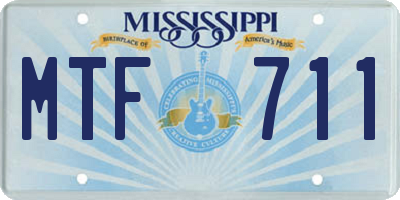 MS license plate MTF711