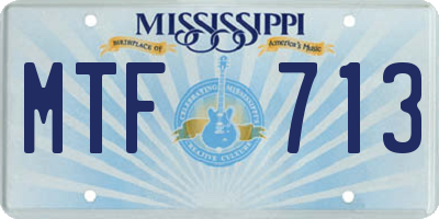 MS license plate MTF713