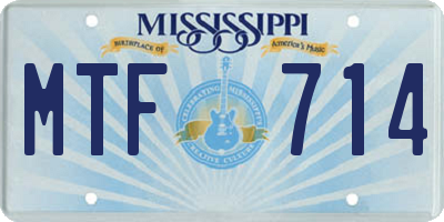 MS license plate MTF714