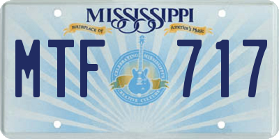 MS license plate MTF717