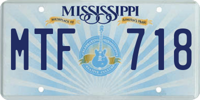 MS license plate MTF718