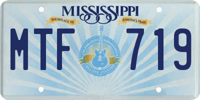 MS license plate MTF719