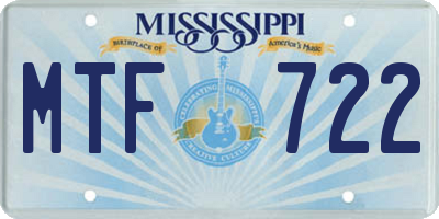 MS license plate MTF722