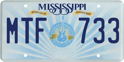 MS license plate MTF733