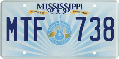 MS license plate MTF738