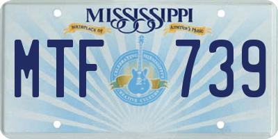 MS license plate MTF739