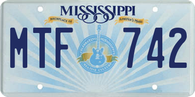 MS license plate MTF742