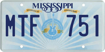MS license plate MTF751