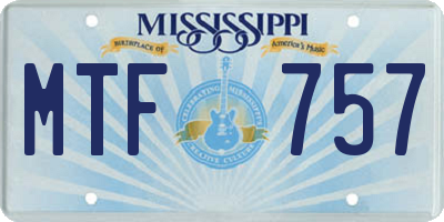 MS license plate MTF757