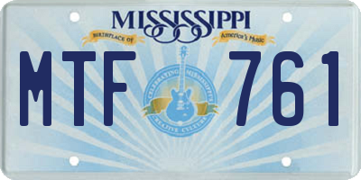 MS license plate MTF761