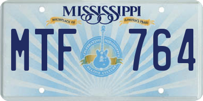 MS license plate MTF764