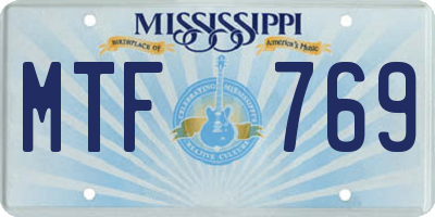 MS license plate MTF769
