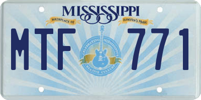 MS license plate MTF771