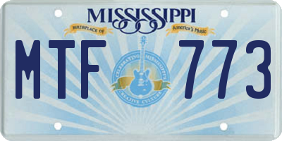 MS license plate MTF773