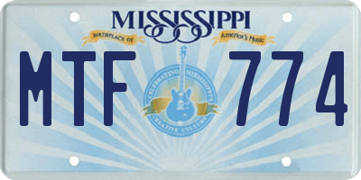 MS license plate MTF774