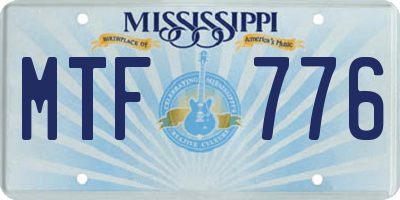MS license plate MTF776