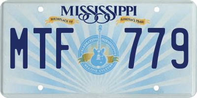 MS license plate MTF779