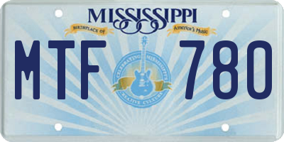 MS license plate MTF780