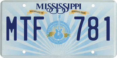 MS license plate MTF781