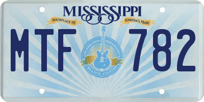 MS license plate MTF782