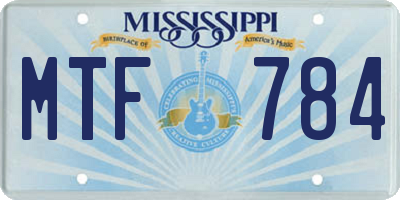 MS license plate MTF784