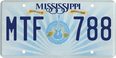 MS license plate MTF788